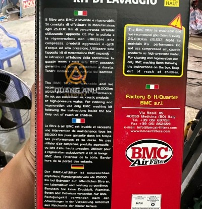 Bộ vệ sinh lọc gió BMC (chính hãng)